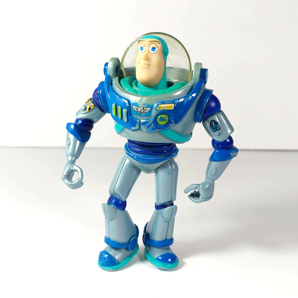 Disney Pixar Rare Vintage Buzz Lightyear Blue Aqua Gray 195 1 Figurine Toy 5"